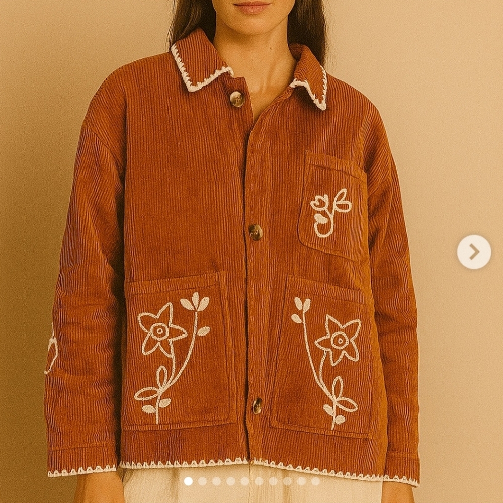 New Jacquie The Label Carmen Floral Corduroy Jacket